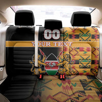 Custom Kenya Coat Of Arms Back Car Seat Cover With Kente Patterns - Wonder Print Shop
