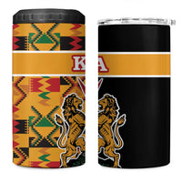 Kenya Coat Of Arms 4 in 1 Can Cooler Tumbler With Kente Patterns - Wonder Print Shop