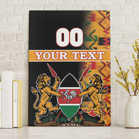 Custom Kenya Coat Of Arms Canvas Wall Art With Kente Patterns - Wonder Print Shop
