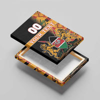 Custom Kenya Coat Of Arms Canvas Wall Art With Kente Patterns - Wonder Print Shop