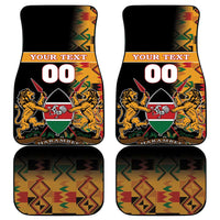 Custom Kenya Coat Of Arms Car Mats With Kente Patterns - Wonder Print Shop