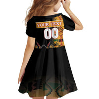 Custom Kenya Coat Of Arms Family Matching Off Shoulder Maxi Dress and Hawaiian Shirt With Kente Patterns - Wonder Print Shop