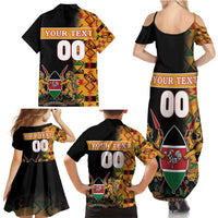 Custom Kenya Coat Of Arms Family Matching Summer Maxi Dress and Hawaiian Shirt With Kente Patterns - Wonder Print Shop