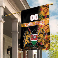 Custom Kenya Coat Of Arms Garden Flag With Kente Patterns - Wonder Print Shop