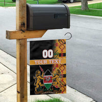 Custom Kenya Coat Of Arms Garden Flag With Kente Patterns - Wonder Print Shop