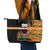 Custom Kenya Coat Of Arms Leather Tote Bag With Kente Patterns - Wonder Print Shop
