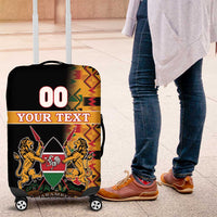 Custom Kenya Coat Of Arms Luggage Cover With Kente Patterns - Wonder Print Shop