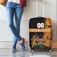 Custom Kenya Coat Of Arms Luggage Cover With Kente Patterns - Wonder Print Shop