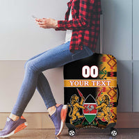 Custom Kenya Coat Of Arms Luggage Cover With Kente Patterns - Wonder Print Shop