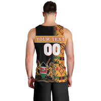 Custom Kenya Coat Of Arms Men Tank Top With Kente Patterns - Wonder Print Shop