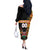 Custom Kenya Coat Of Arms Off The Shoulder Long Sleeve Dress With Kente Patterns - Wonder Print Shop