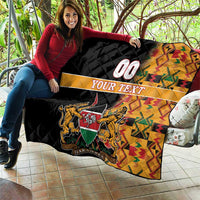 Custom Kenya Coat Of Arms Quilt With Kente Patterns - Wonder Print Shop