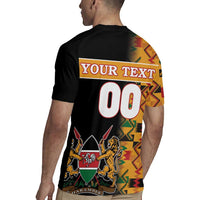 Custom Kenya Coat Of Arms Rugby Jersey With Kente Patterns - Wonder Print Shop