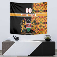 Custom Kenya Coat Of Arms Tapestry With Kente Patterns - Wonder Print Shop