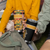 Kenya Coat Of Arms Tumbler Cup With Kente Patterns - Wonder Print Shop