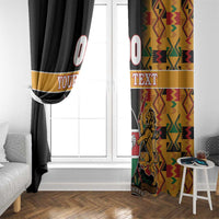 Custom Kenya Coat Of Arms Window Curtain With Kente Patterns - Wonder Print Shop