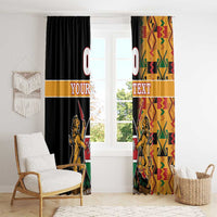 Custom Kenya Coat Of Arms Window Curtain With Kente Patterns - Wonder Print Shop