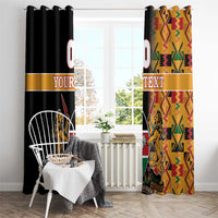 Custom Kenya Coat Of Arms Window Curtain With Kente Patterns - Wonder Print Shop