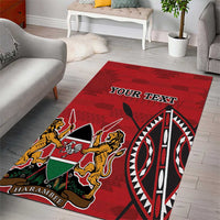 Personalized Kenya Coat Of Arms Area Rug Ethnic Seamless Pattern - Wonder Print Shop