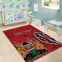 Personalized Kenya Coat Of Arms Area Rug Ethnic Seamless Pattern - Wonder Print Shop