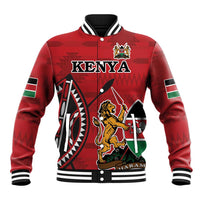 Personalized Kenya Coat Of Arms Baseball Jacket Ethnic Seamless Pattern - Wonder Print Shop