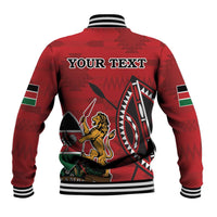 Personalized Kenya Coat Of Arms Baseball Jacket Ethnic Seamless Pattern - Wonder Print Shop