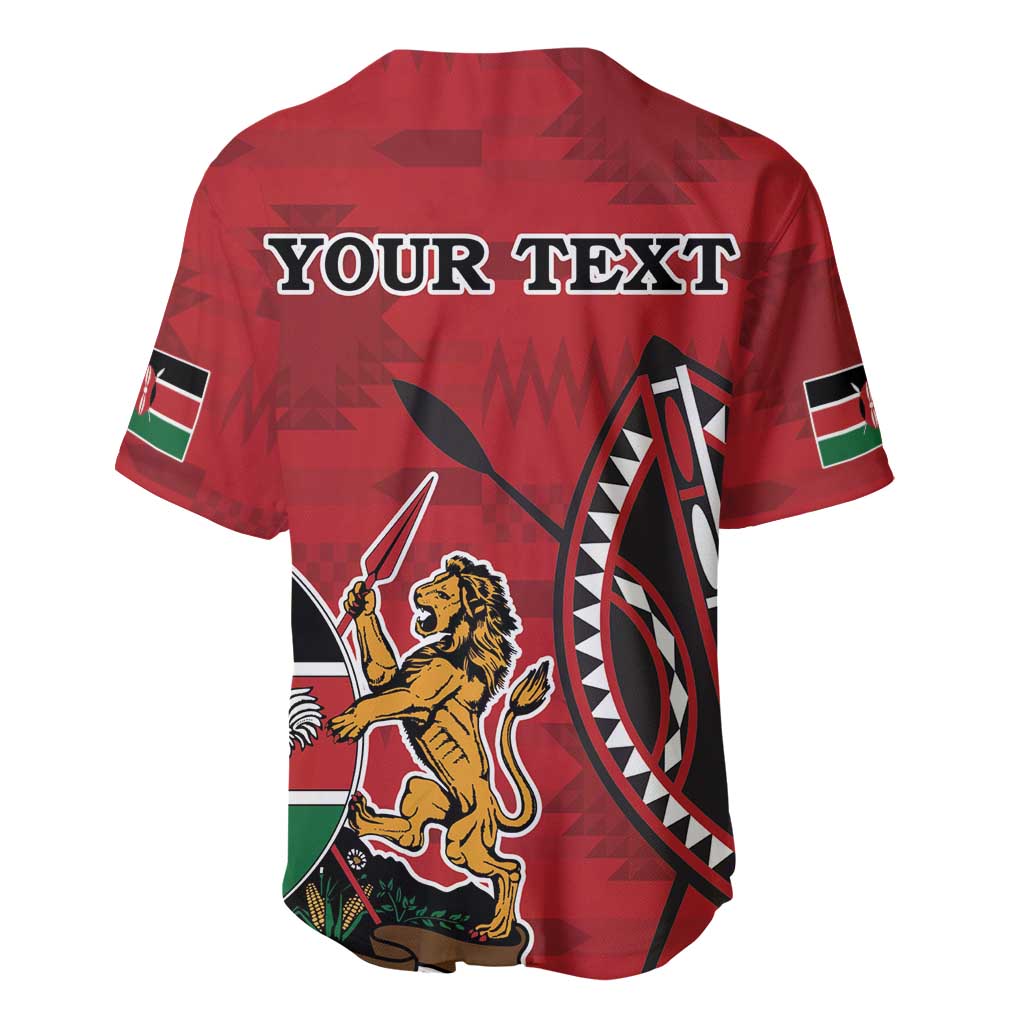Personalized Kenya Coat Of Arms Baseball Jersey Ethnic Seamless Pattern - Wonder Print Shop