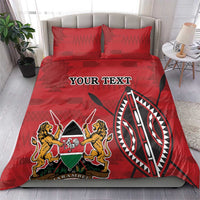 Personalized Kenya Coat Of Arms Bedding Set Ethnic Seamless Pattern - Wonder Print Shop
