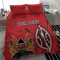 Personalized Kenya Coat Of Arms Bedding Set Ethnic Seamless Pattern - Wonder Print Shop