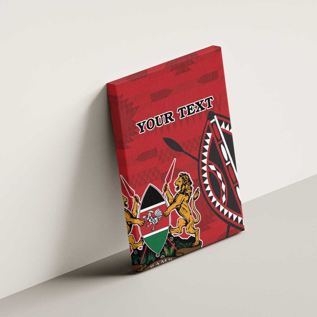 Personalized Kenya Coat Of Arms Canvas Wall Art Ethnic Seamless Pattern - Wonder Print Shop