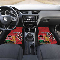 Personalized Kenya Coat Of Arms Car Mats Ethnic Seamless Pattern - Wonder Print Shop
