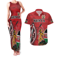 Personalized Kenya Coat Of Arms Couples Matching Tank Maxi Dress and Hawaiian Shirt Ethnic Seamless Pattern - Wonder Print Shop