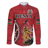 Personalized Kenya Coat Of Arms Family Matching Off The Shoulder Long Sleeve Dress and Hawaiian Shirt Ethnic Seamless Pattern - Wonder Print Shop