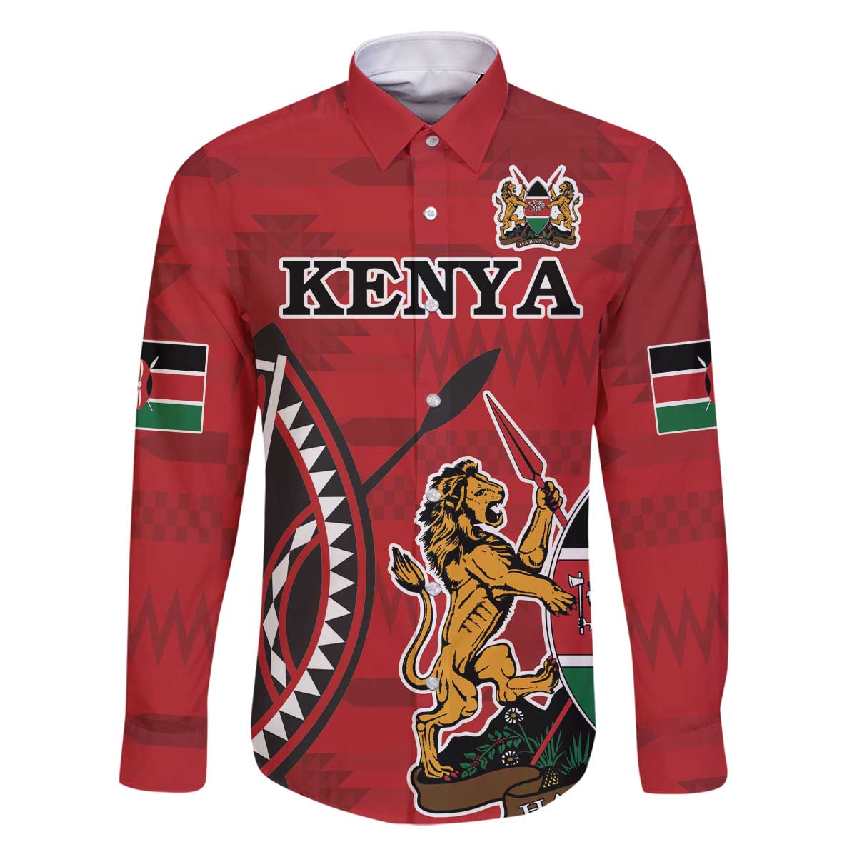 Personalized Kenya Coat Of Arms Family Matching Puletasi and Hawaiian Shirt Ethnic Seamless Pattern - Wonder Print Shop