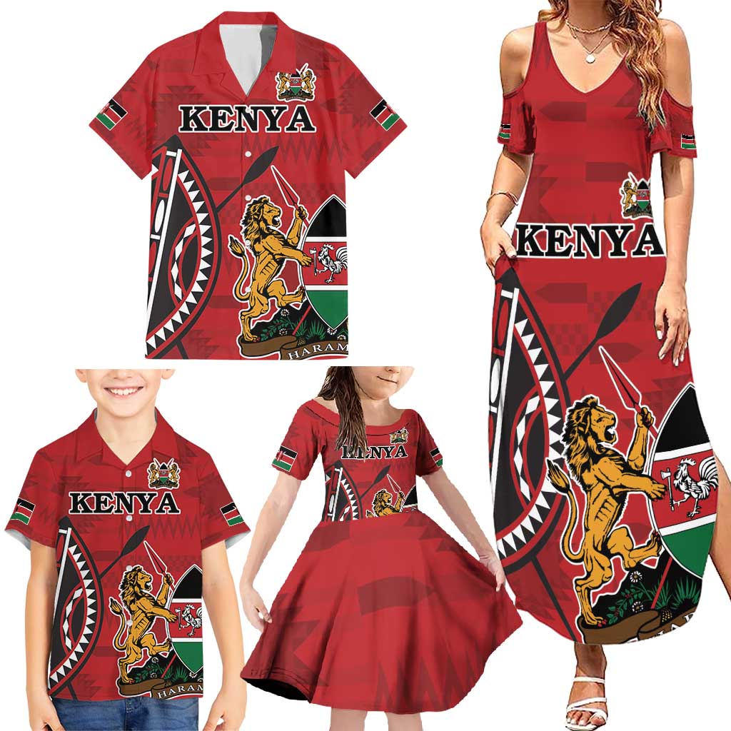 Personalized Kenya Coat Of Arms Family Matching Summer Maxi Dress and Hawaiian Shirt Ethnic Seamless Pattern - Wonder Print Shop
