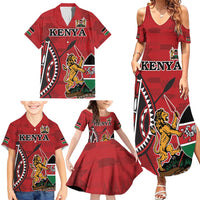 Personalized Kenya Coat Of Arms Family Matching Summer Maxi Dress and Hawaiian Shirt Ethnic Seamless Pattern - Wonder Print Shop