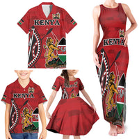 Personalized Kenya Coat Of Arms Family Matching Tank Maxi Dress and Hawaiian Shirt Ethnic Seamless Pattern - Wonder Print Shop