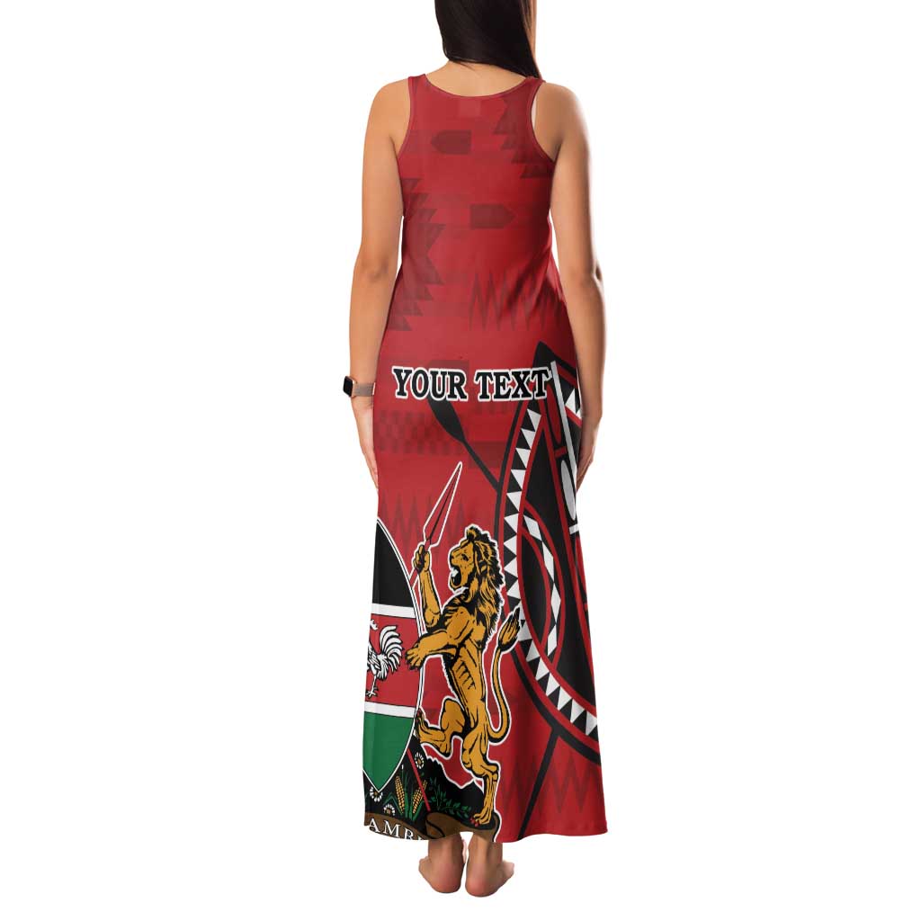 Personalized Kenya Coat Of Arms Family Matching Tank Maxi Dress and Hawaiian Shirt Ethnic Seamless Pattern - Wonder Print Shop
