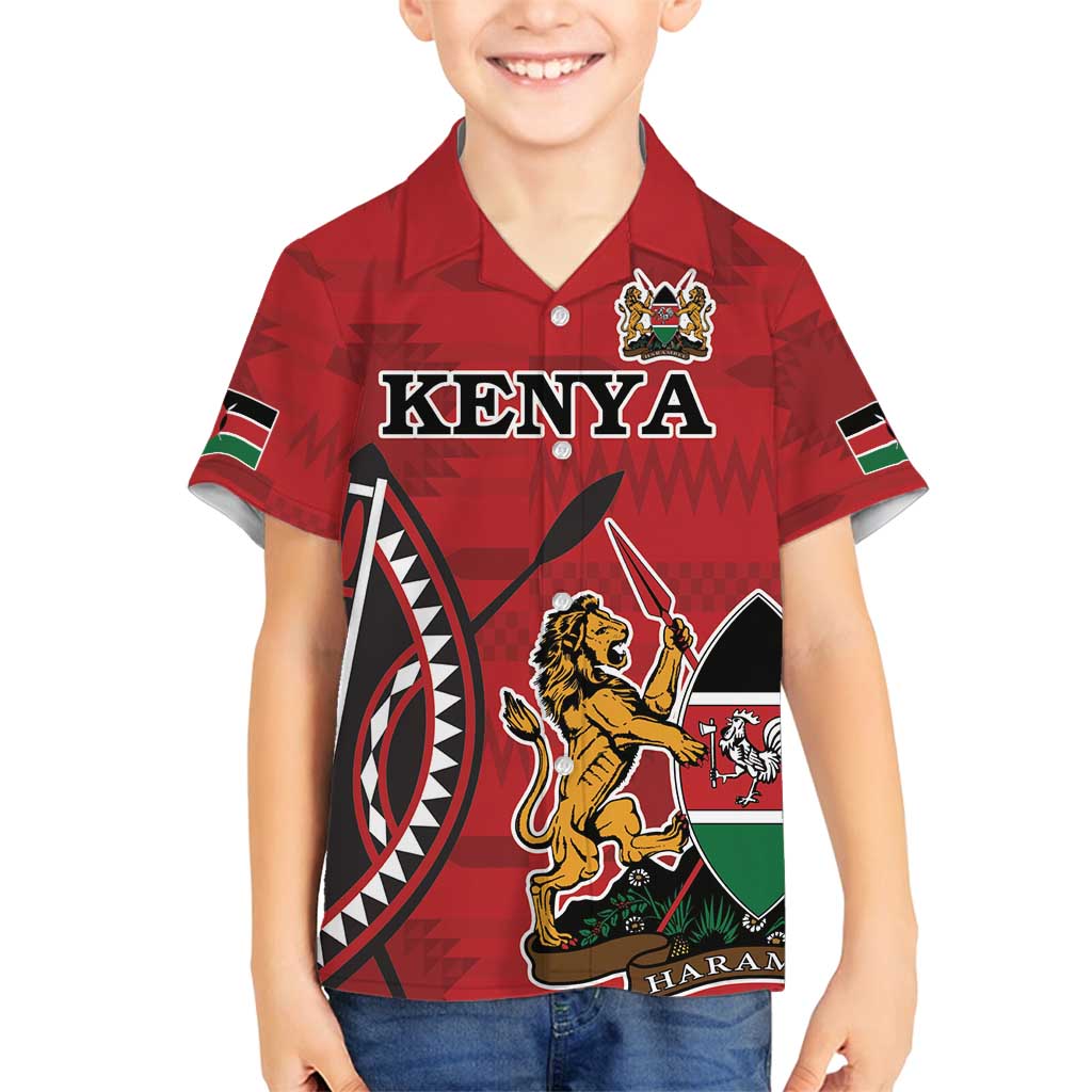 Personalized Kenya Coat Of Arms Family Matching Tank Maxi Dress and Hawaiian Shirt Ethnic Seamless Pattern - Wonder Print Shop