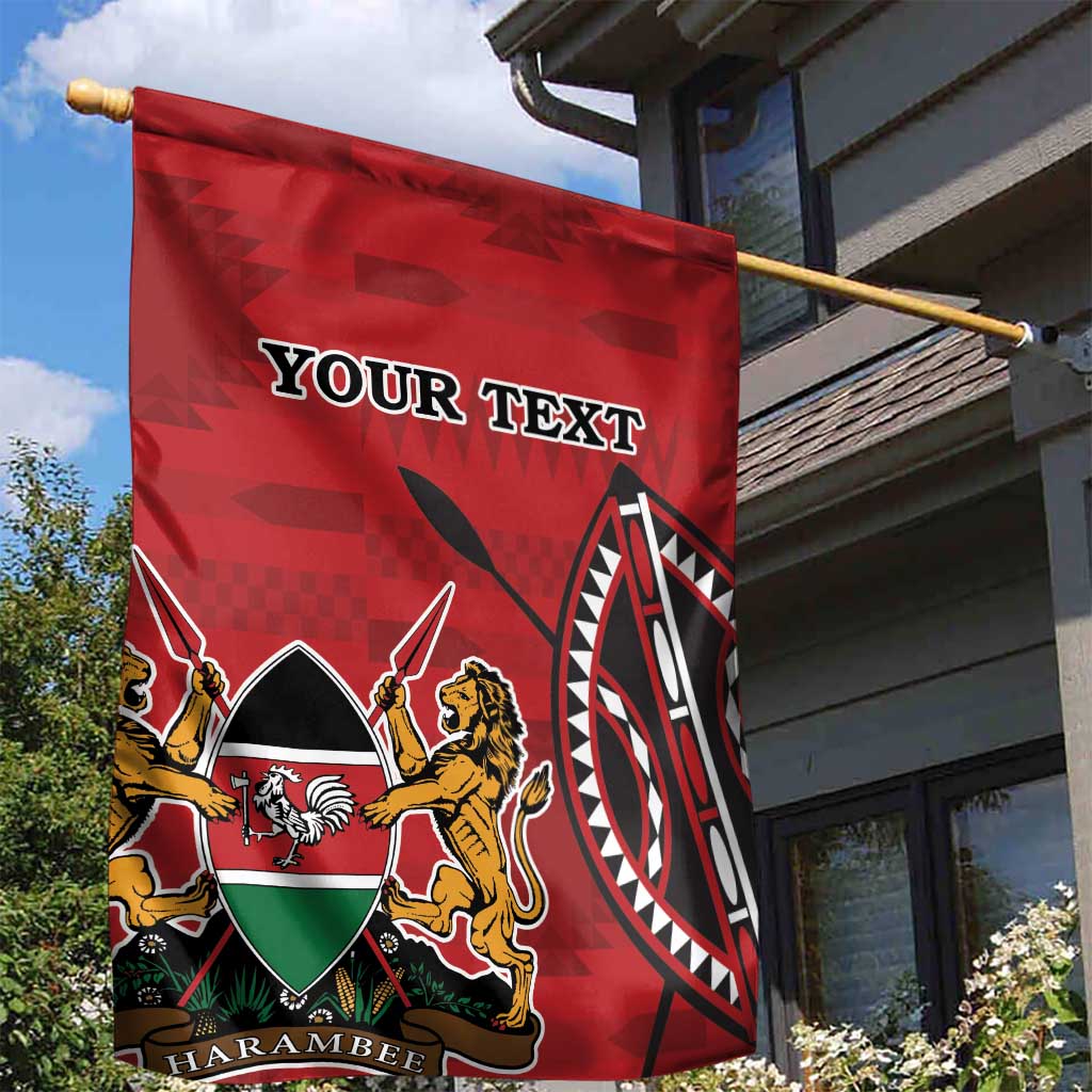 Personalized Kenya Coat Of Arms Garden Flag Ethnic Seamless Pattern - Wonder Print Shop