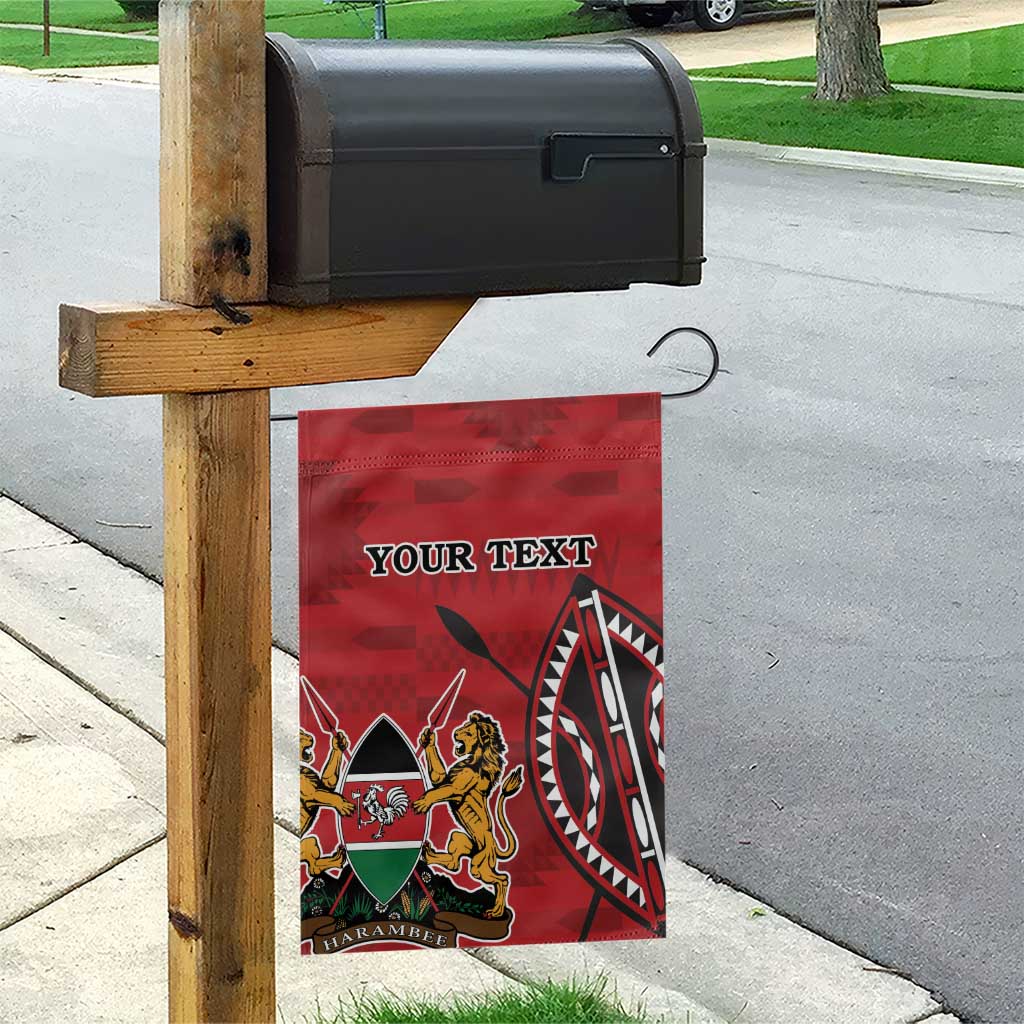 Personalized Kenya Coat Of Arms Garden Flag Ethnic Seamless Pattern - Wonder Print Shop