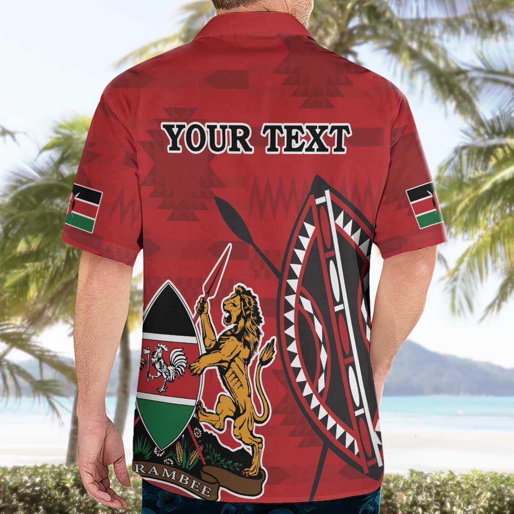 Personalized Kenya Coat Of Arms Hawaiian Shirt Ethnic Seamless Pattern - Wonder Print Shop