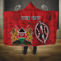 Personalized Kenya Coat Of Arms Hooded Blanket Ethnic Seamless Pattern