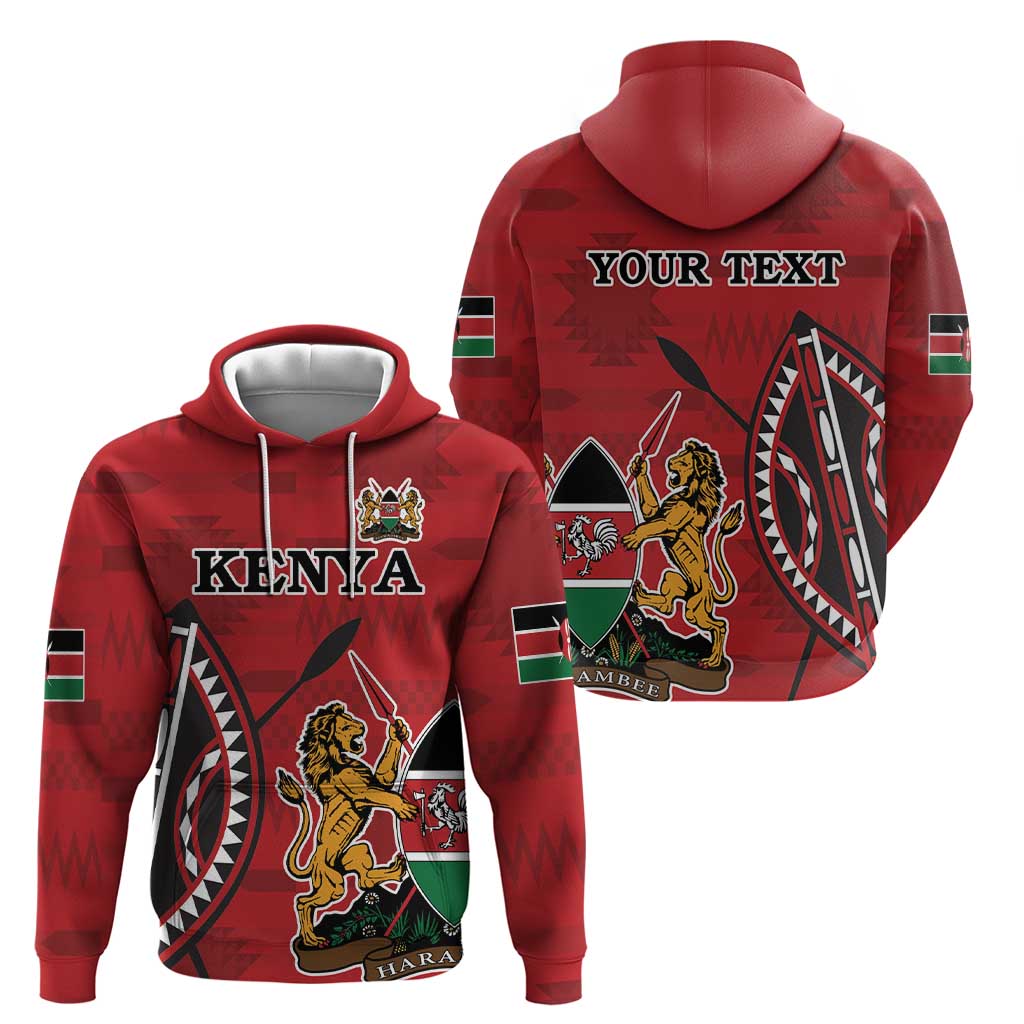 Personalized Kenya Coat Of Arms Hoodie Ethnic Seamless Pattern - Wonder Print Shop