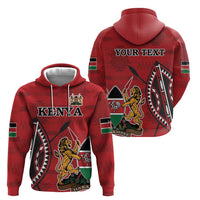 Personalized Kenya Coat Of Arms Hoodie Ethnic Seamless Pattern - Wonder Print Shop