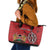 Personalized Kenya Coat Of Arms Leather Tote Bag Ethnic Seamless Pattern - Wonder Print Shop
