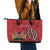 Personalized Kenya Coat Of Arms Leather Tote Bag Ethnic Seamless Pattern - Wonder Print Shop