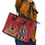 Personalized Kenya Coat Of Arms Leather Tote Bag Ethnic Seamless Pattern - Wonder Print Shop