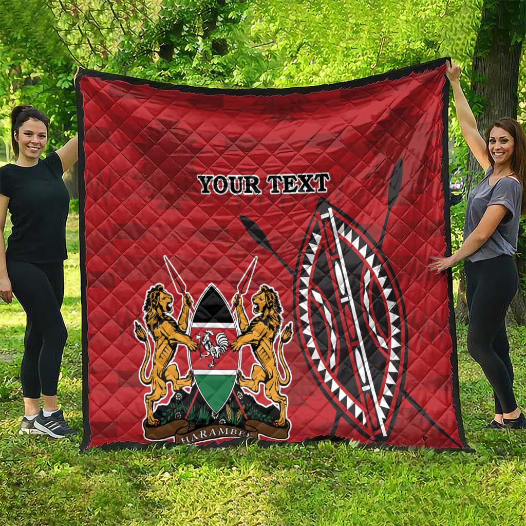 Personalized Kenya Coat Of Arms Quilt Ethnic Seamless Pattern - Wonder Print Shop