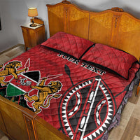 Personalized Kenya Coat Of Arms Quilt Bed Set Ethnic Seamless Pattern - Wonder Print Shop